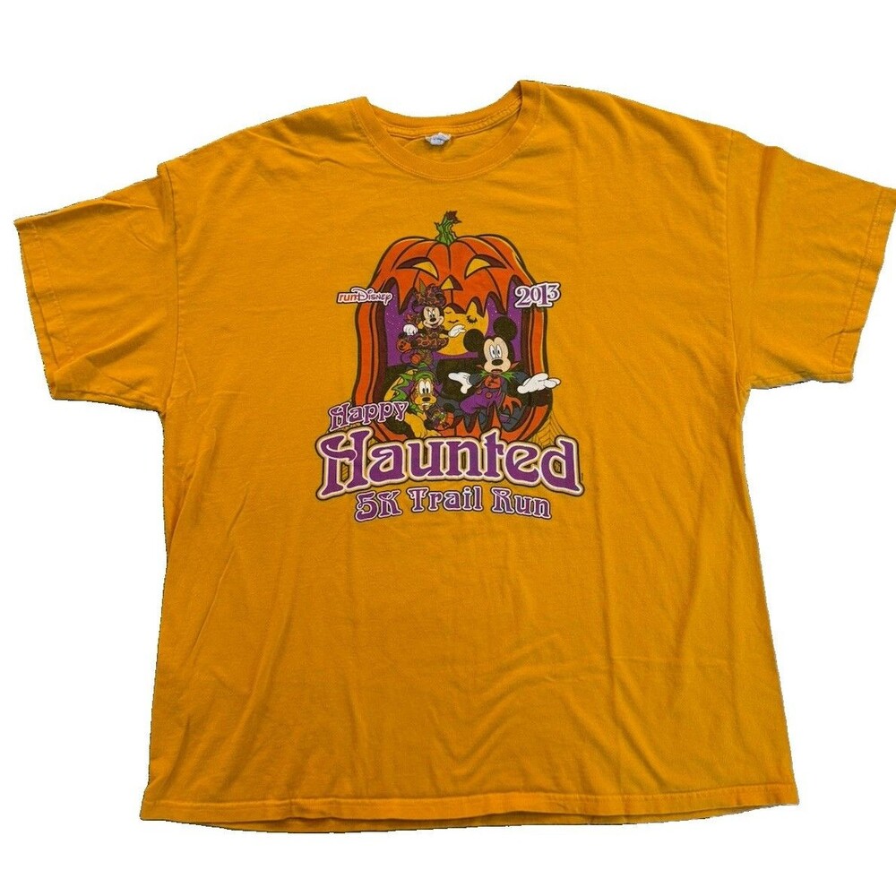 Disney 2013 Happy Haunted 5K Trail Run Shirt 2XL Mickey Minnie Goofy Halloween